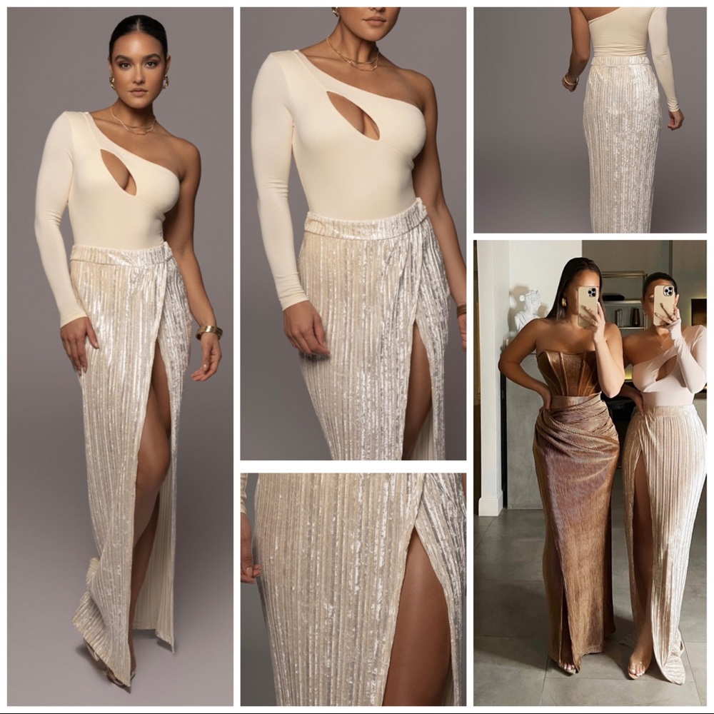 Jluxlabel velvet cream skirt